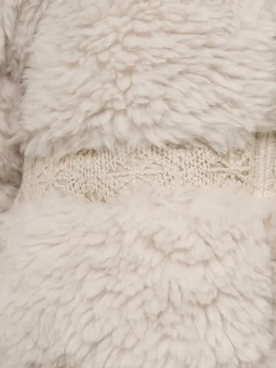 Moncler Verie Teddy Hooded Short Down Jacket In White