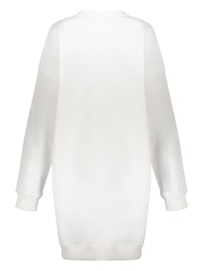 Diesel Logo Print Cotton Sweaterdress In White