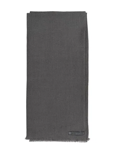 Denis Colomb Fringed Kasumi Scarve In Gray