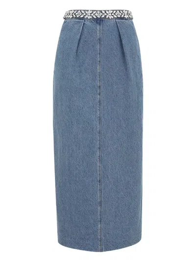 Zimmermann Crush Skirt In Blue