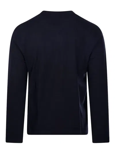 Officine Generale Long-sleeve Crew-neck Sweater In Blue