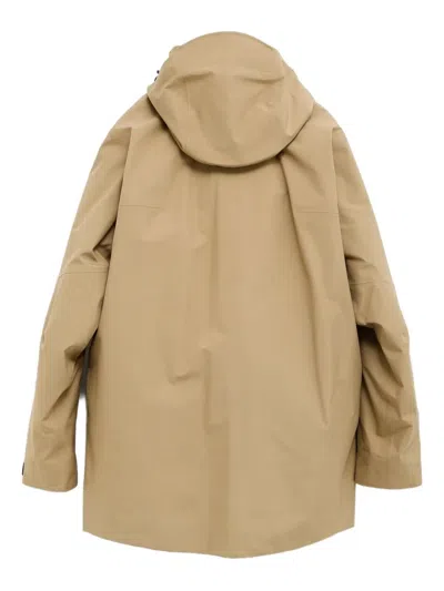 Moncler Hooded Pocket Coat In Nude