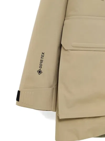 Moncler Hooded Pocket Coat In Nude