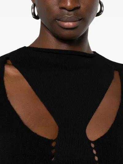 Rick Owens Tanja Black Wool Top In Black