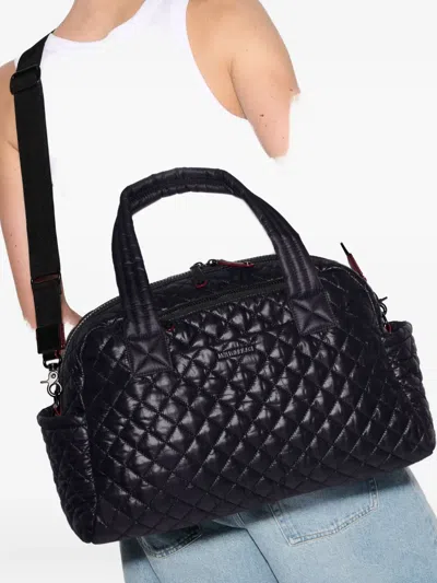 Mz Wallace Jimmy Deluxe Quilted Nylon Duffle Bag In Black