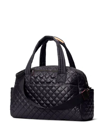 Mz Wallace Jimmy Deluxe Quilted Nylon Duffle Bag In Black