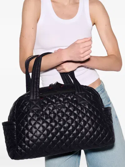 Mz Wallace Jimmy Deluxe Quilted Nylon Duffle Bag In Black