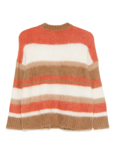 Antonelli Striped Knitted Sweater In Multi