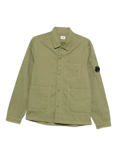 C.p. Company Lens-detail Shirt Jacket In Green