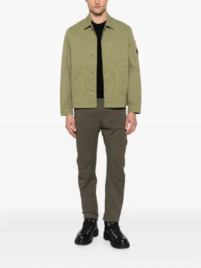 C.p. Company Lens-detail Shirt Jacket In Green