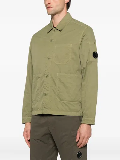 C.p. Company Lens-detail Shirt Jacket In Green