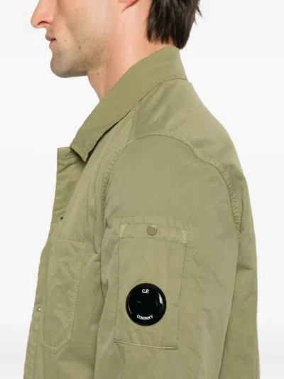 C.p. Company Lens-detail Shirt Jacket In Green