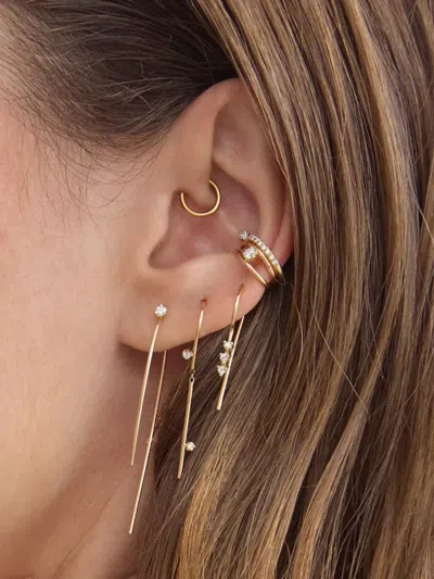 Zoë Chicco Diamond Wire Threader Earrings In Gold