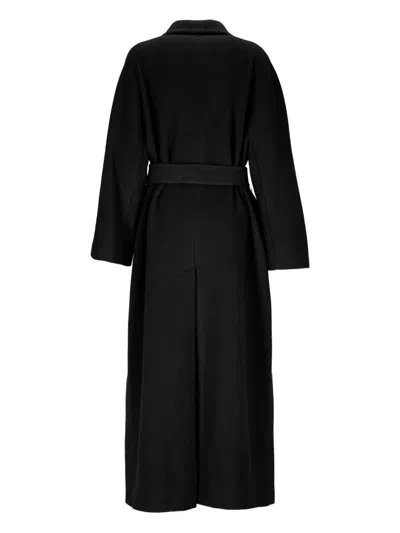Tagliatore Maxi Coat With Belt Loops And Pockets In Black
