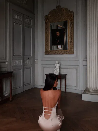 Outcast Abella Satin Maxi Dress Champagne In Neutral