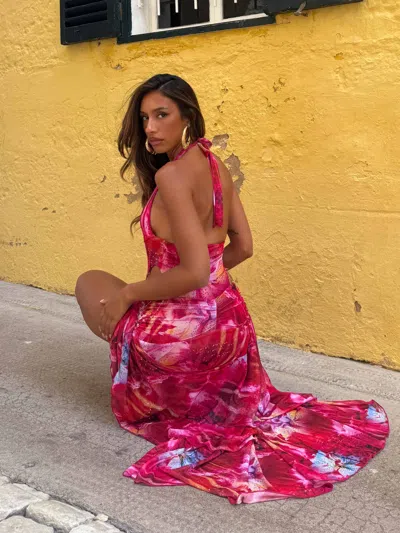Outcast Olivi Maxi Dress Crimson Lily