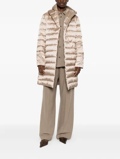 Max Mara Padded Long Coat In Neutral