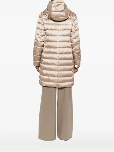 Max Mara Padded Long Coat In Neutral