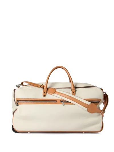 Brunello Cucinelli Grained Calfskin Trolley Bag In Neutral