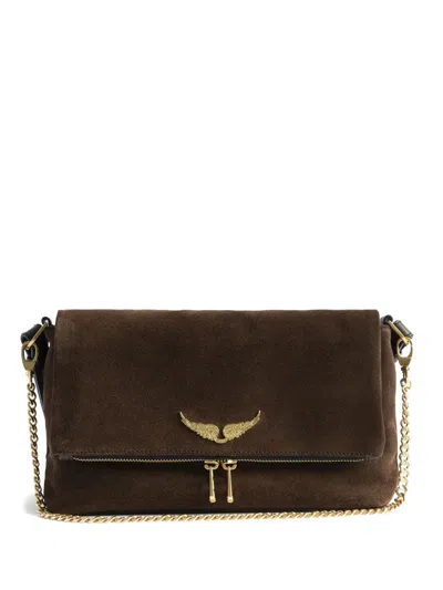 Zadig & Voltaire Rocky Ii Wings-detail Chain-strap Satchel Bag In Brown