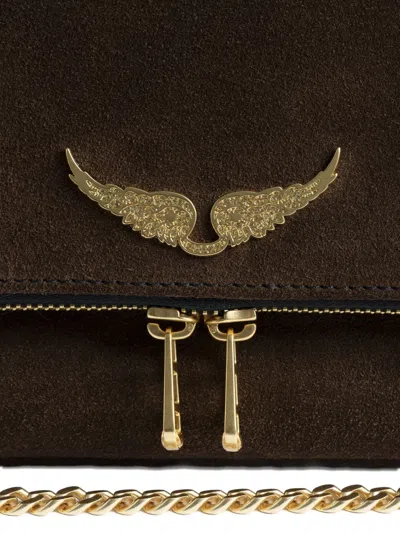Zadig & Voltaire Rocky Ii Wings-detail Chain-strap Satchel Bag In Brown
