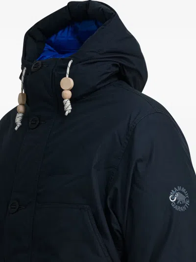 Mammut Buttoned Hooded Parka In Blue