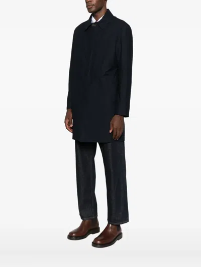Corneliani Single-breasted Button-fastening Coat In Blue