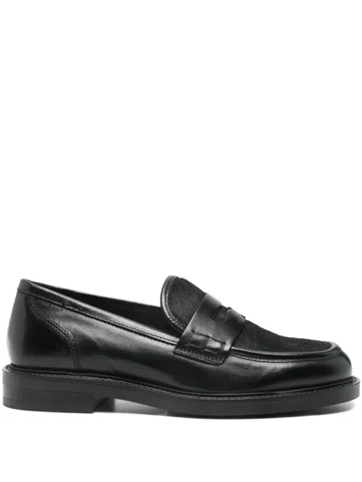 拼接皮质乐福鞋