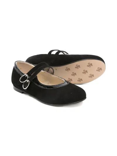Tartine Et Chocolat Suede Ballet Flats In Black