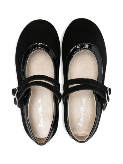 Tartine Et Chocolat Suede Ballet Flats In Black