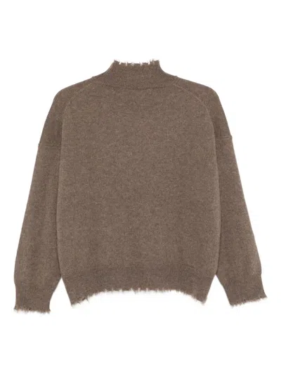 Antonelli Turtleneck Long-sleeved Sweater In Brown