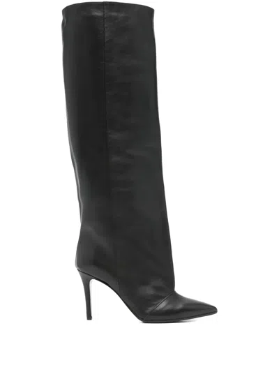 Fabio Rusconi High Heels Boots In Black Leather In Black