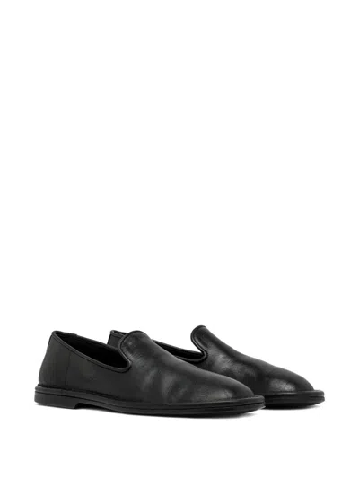 Buttero Leather Loafers In Black