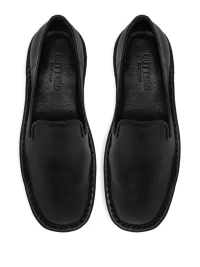 Buttero Leather Loafers In Black