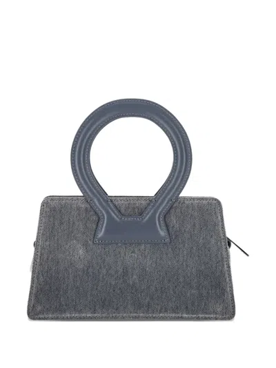 Luar Enzyme Round-handle Logo Tote Bag In Burgundy