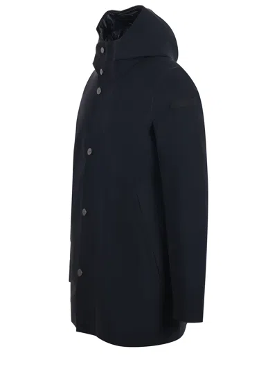 Rrd Floating Parka With Structured Silhouette And Hood In Blue