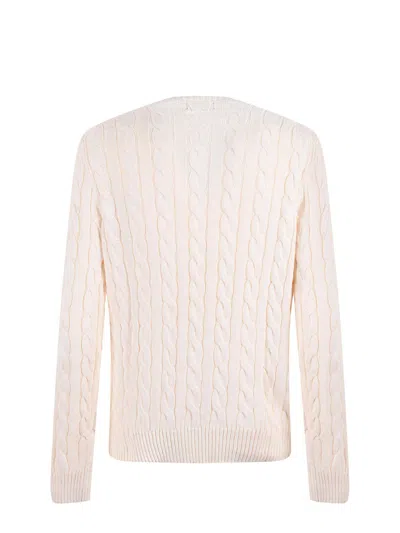 Polo Ralph Lauren Wool And Cashmere Cable Knit Sweater In Neutral