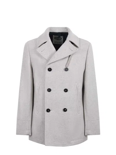 Camplin Wool Blend Peacoat In Gray