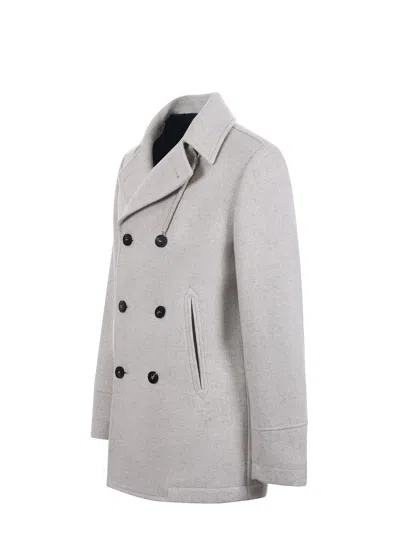 Camplin Wool Blend Peacoat In Gray