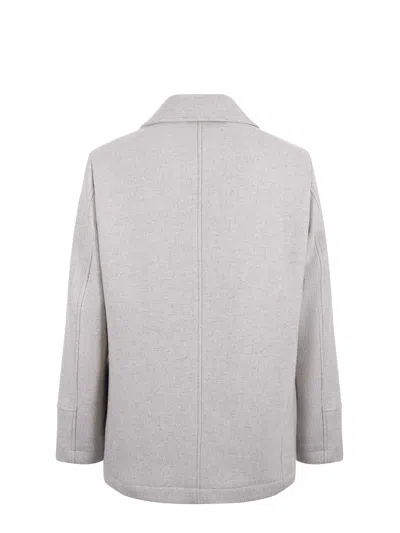 Camplin Wool Blend Peacoat In Gray