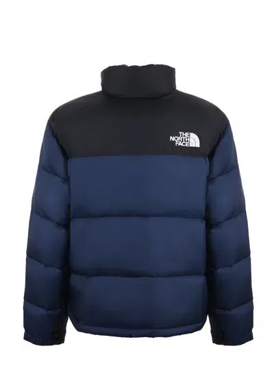 The North Face Padded High-collar Down Jacket With Detachable Hood In Blue