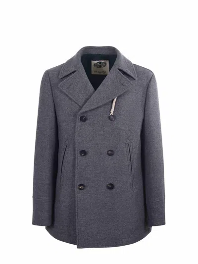Camplin Wool Blend Peacoat In Gray