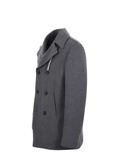 Camplin Wool Blend Peacoat In Gray