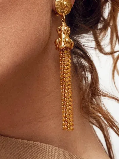 Sylvia Toledano Gio Gold Disc-embellished Tassel Earrings In Gold