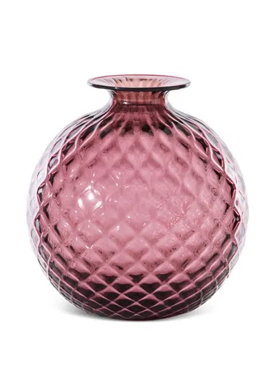 Venini Textured Vase In Pink