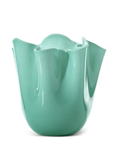 Venini Fazzoletto Vases Green In Green