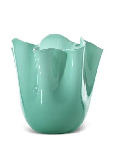 Venini Fazzoletto Vases Green In Green