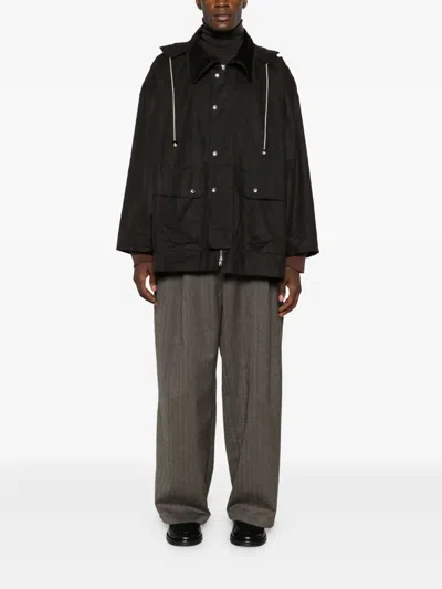 Camiel Fortgens Drawstring-hood Windbreaker Jacket In Black