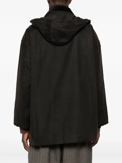 Camiel Fortgens Drawstring-hood Windbreaker Jacket In Black