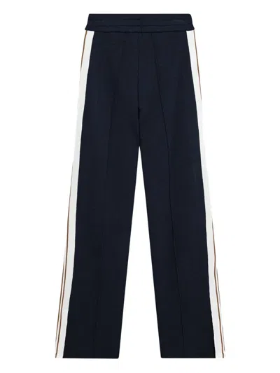 Autry Viscose Blend Trousers With Logo In Blue